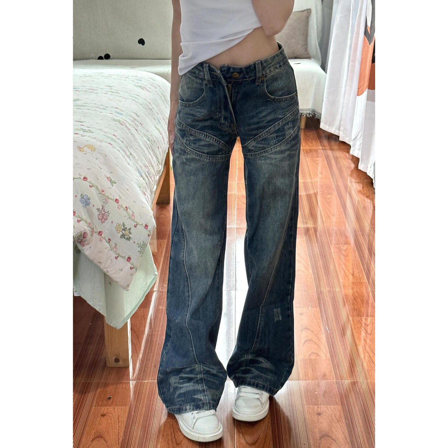Japanese Street Fashion Female - Meninas jeans japonês roupas vintage palazzo