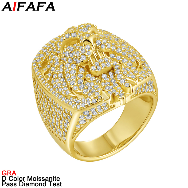 Street Fashion Rings - Anéis de Diamante Moissanite Cor D,
