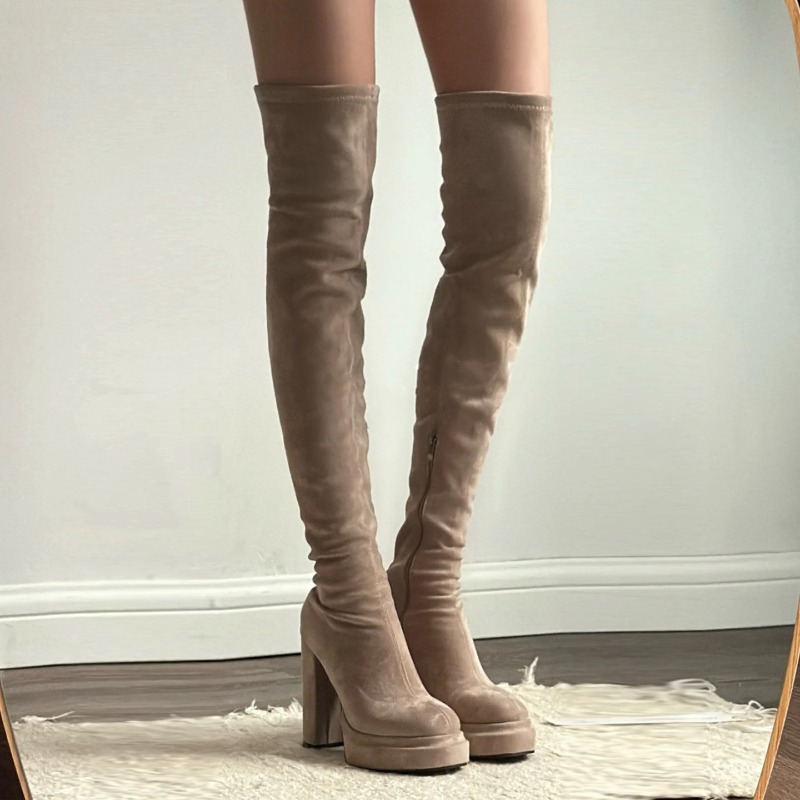 Street Fashion Lady - Botas Femininas de Salto Alto Grosso