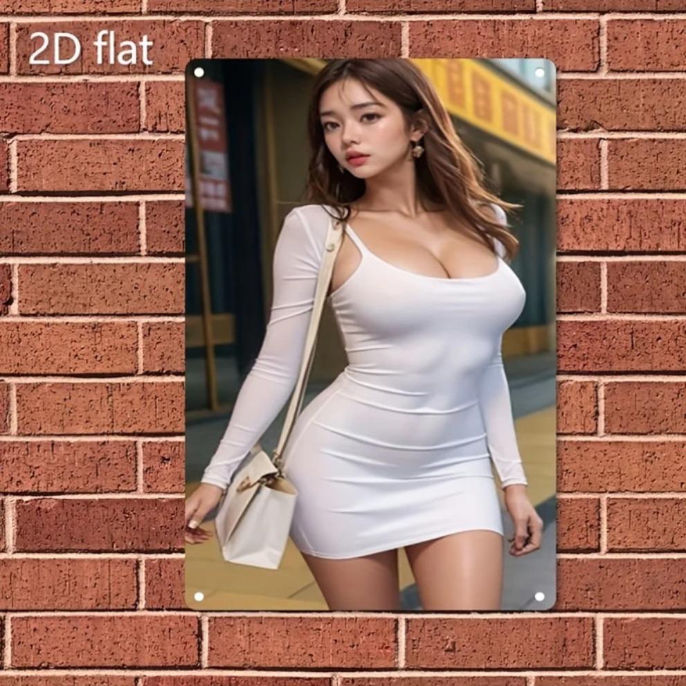 Asian Street Fashion Girls - Placa de Metal Vintage HD com