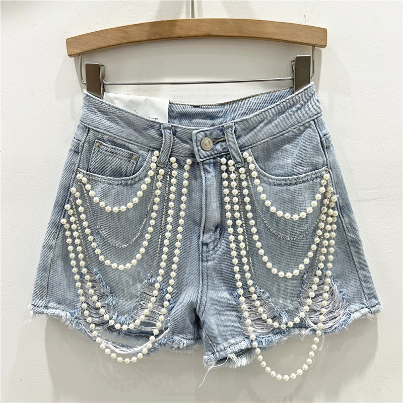 Distressed Jean Rip - Buracos rasgados angustiados jean denim shorts