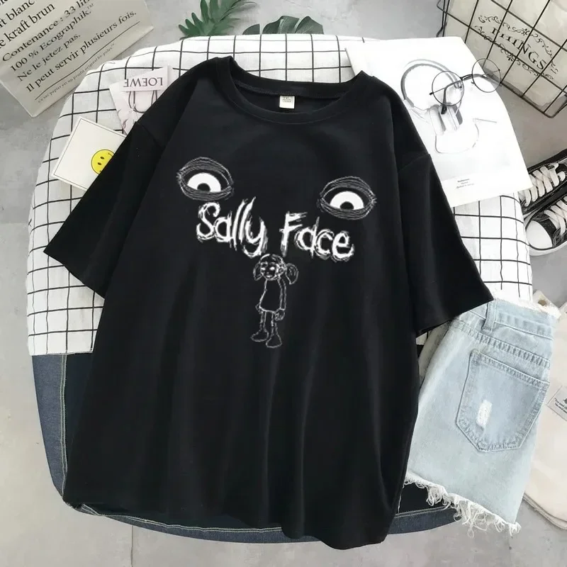 Street Fashion Asian - Sally face t camisa feminina engraçado