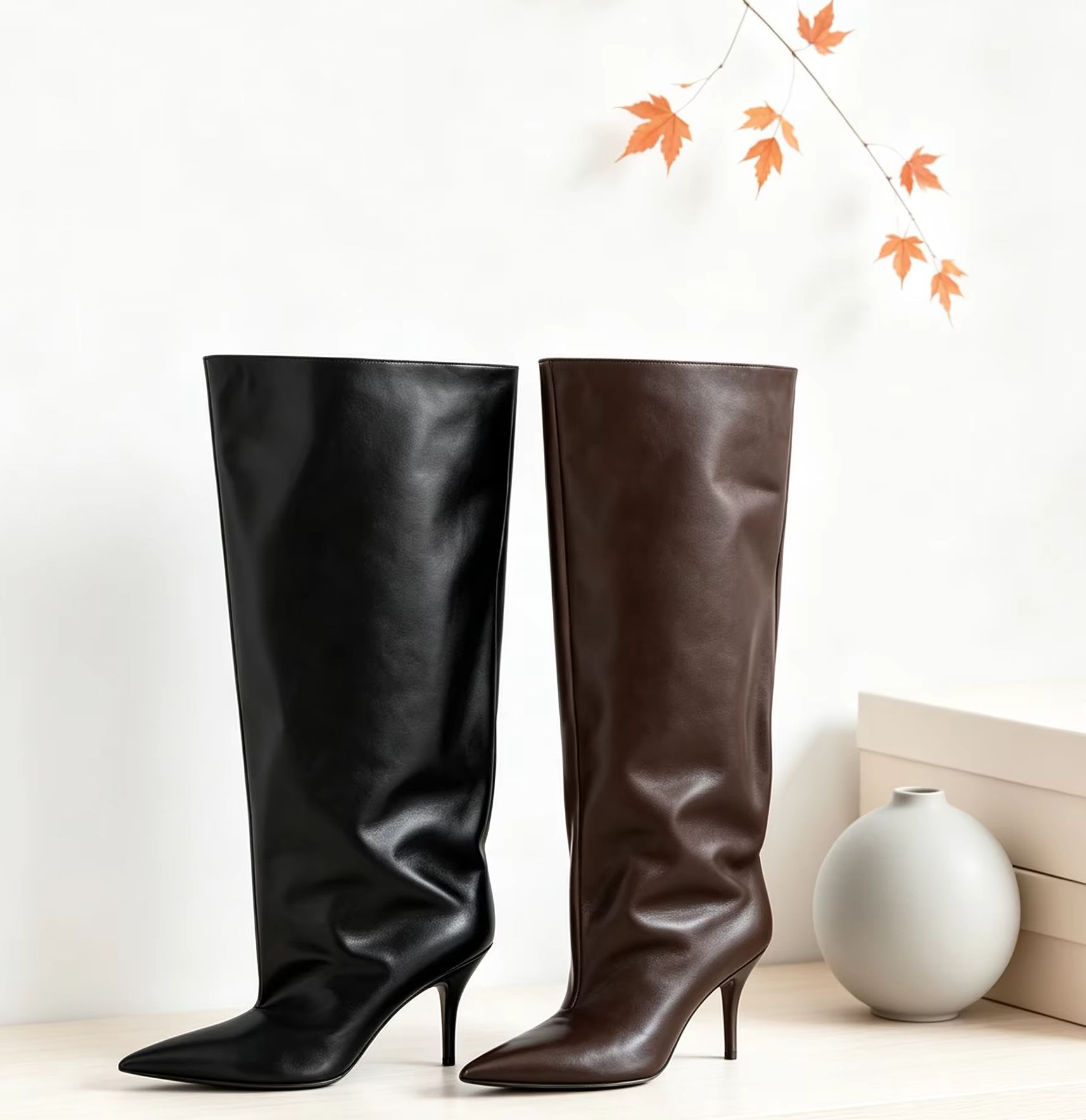 Street Fashion Lady - Bota Feminina Elegante de Cano Alto