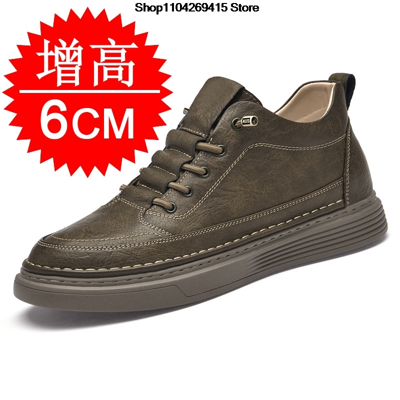 Street Fashion Style Male - Sapatos Oxford Masculinos com Aumento Interno