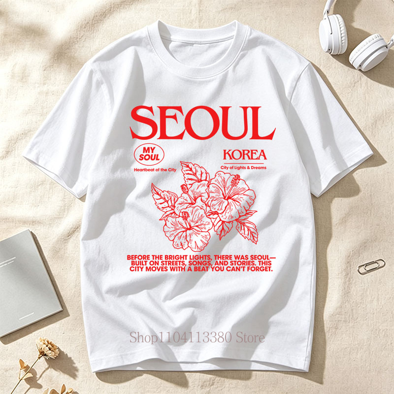 Street Fashion Seoul - Camisetas Femininas Estilo Coreano com Estampa