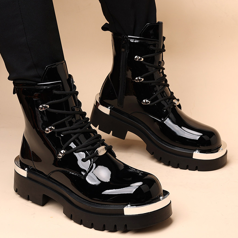 Street Fashion Style Male - Botas masculinas de cano alto estilo