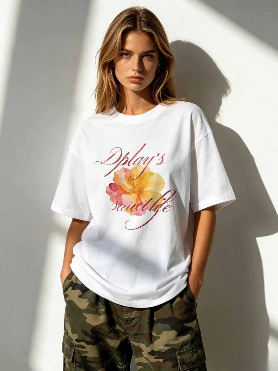 Street Fashion Asian - Camisetas Femininas Estilo Coreano de Algodão
