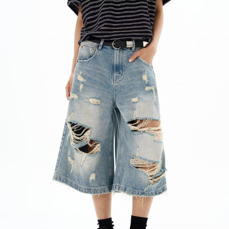Distressed Jean Rip - Novos Shorts Jeans Vintage Rasgados para