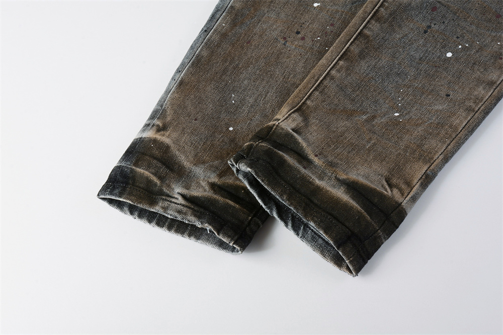 Jeans Masculinos Americanos de - Distressed Jean Rip avaliação e preço