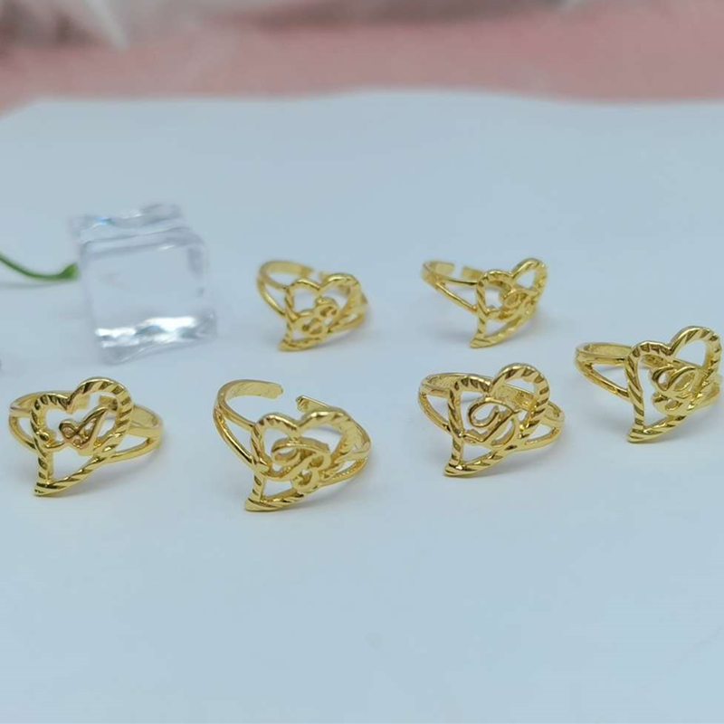 Duoying-Custom Initial Letter  - Street Fashion Rings avaliação e preço