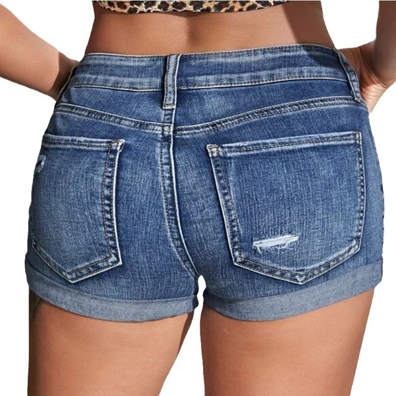 Shorts Jeans de Cintura Alta L - Distressed Jean Rip avaliação e preço