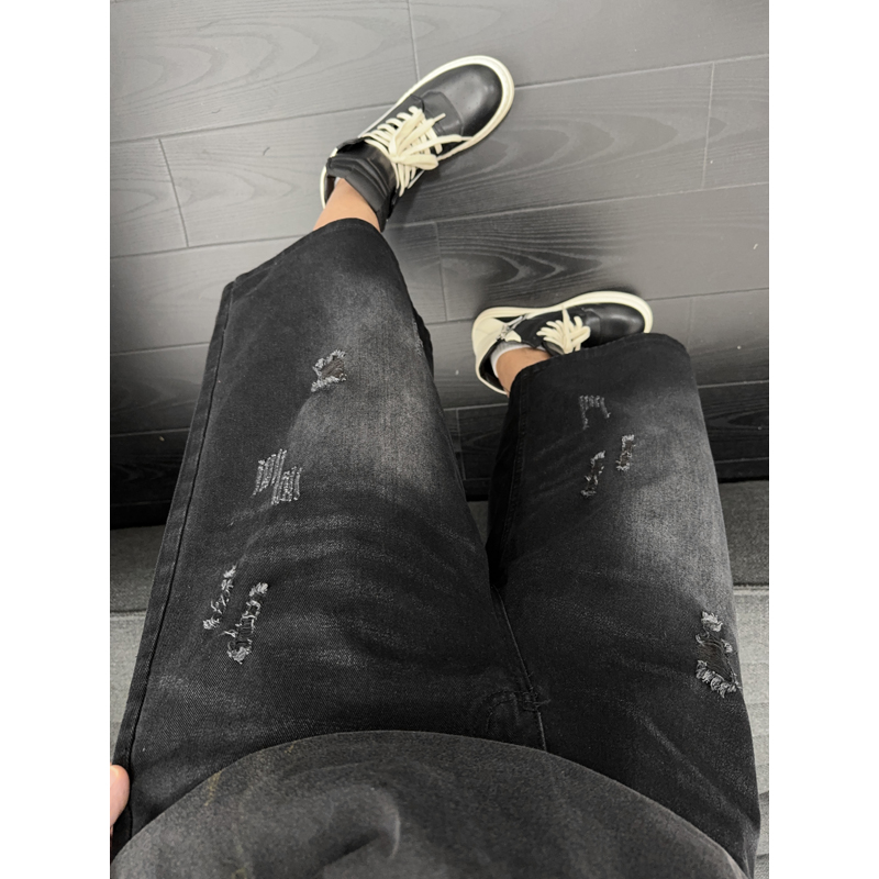 Shorts Jeans Unissex Americano - Distressed Jean Rip avaliação e preço