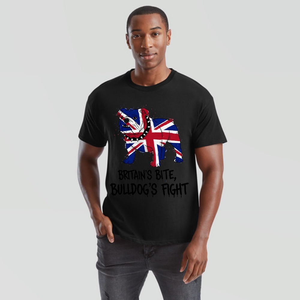 Union jack bulldog camiseta br - Street Fashion Uk avaliação e preço