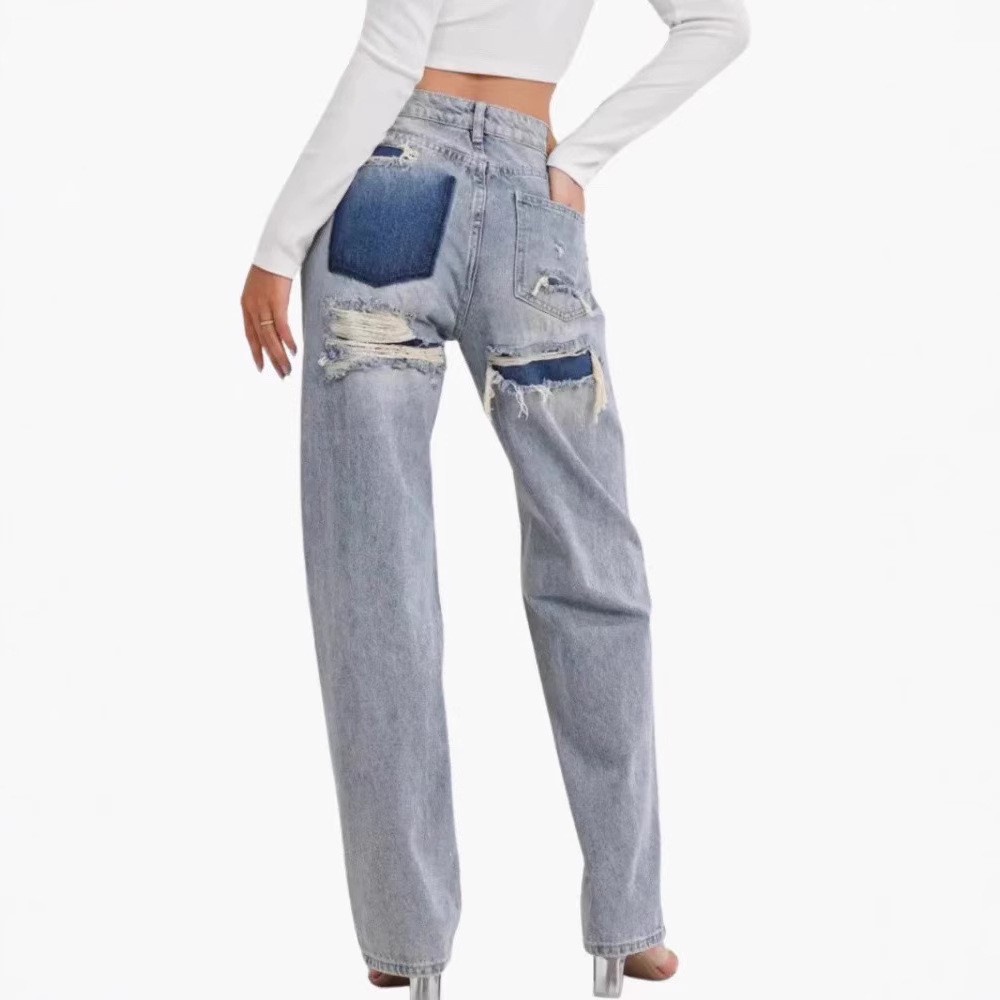 Calça Jeans Feminina de Cintur - Distressed Jean Rip avaliação e preço