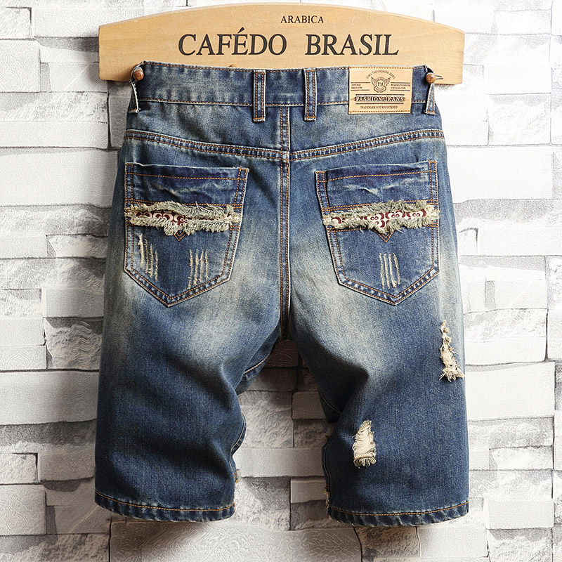 Shorts de Denim Rasgado Estilo - Distressed Jean Rip avaliação e preço