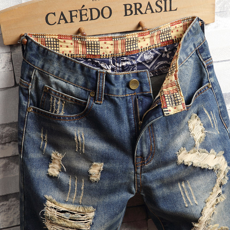 Shorts de Denim Rasgado Estilo - Distressed Jean Rip avaliação e preço