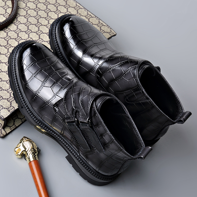 Botas de Couro Masculinas, Cal - Street Fashion Style Male avaliação e preço