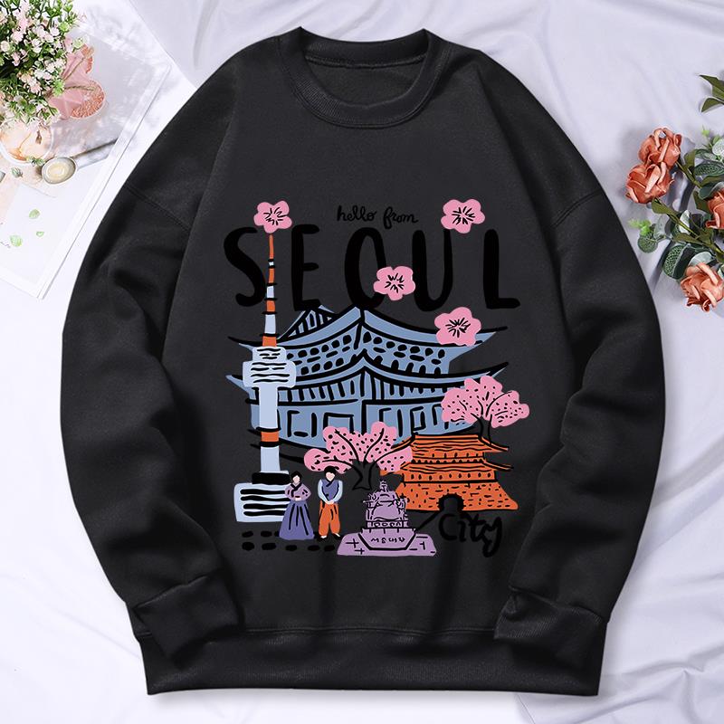 Seul lindo cenário impressão d - Street Fashion Seoul avaliação e preço