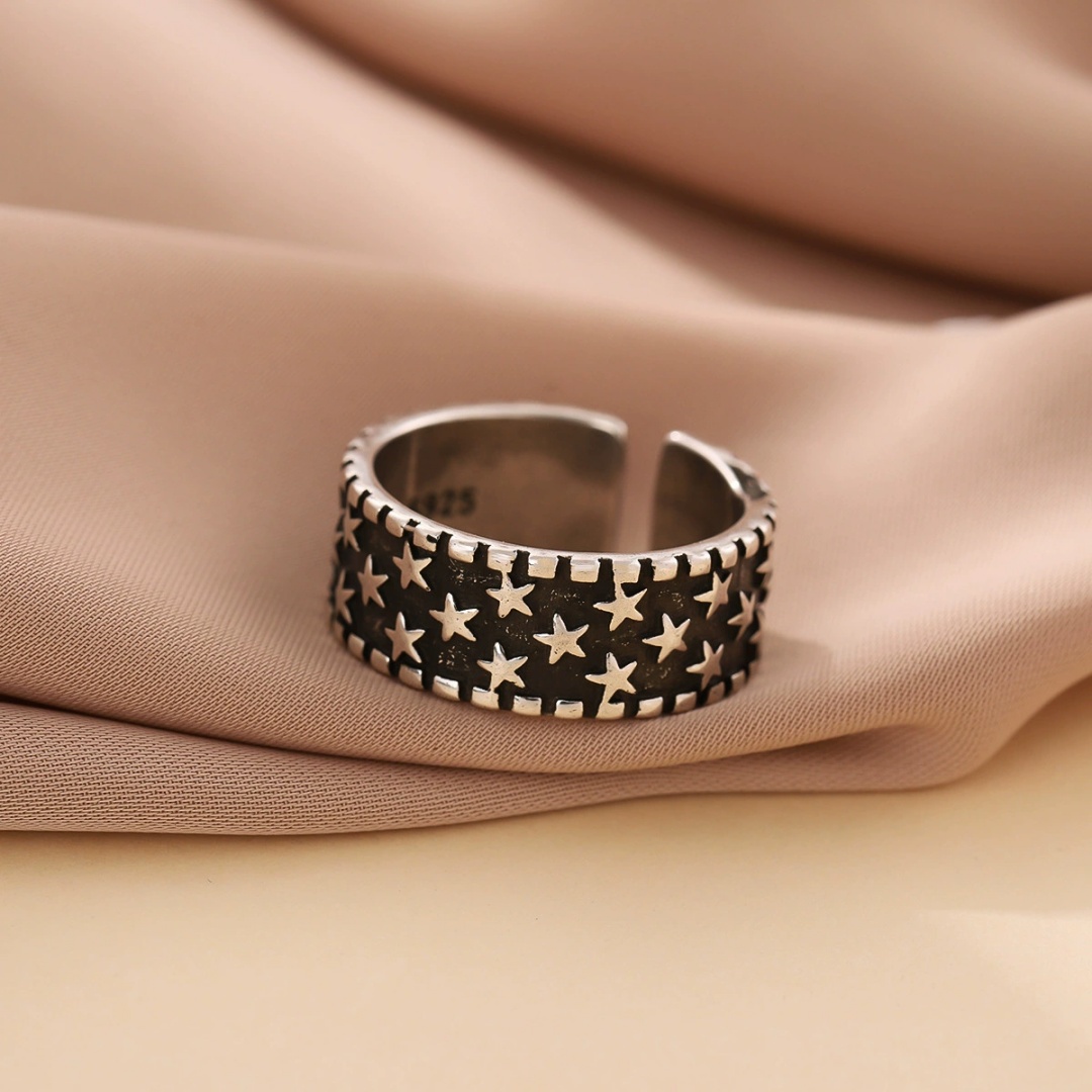 Anel aberto de prata 925, esti - Street Fashion Rings avaliação e preço