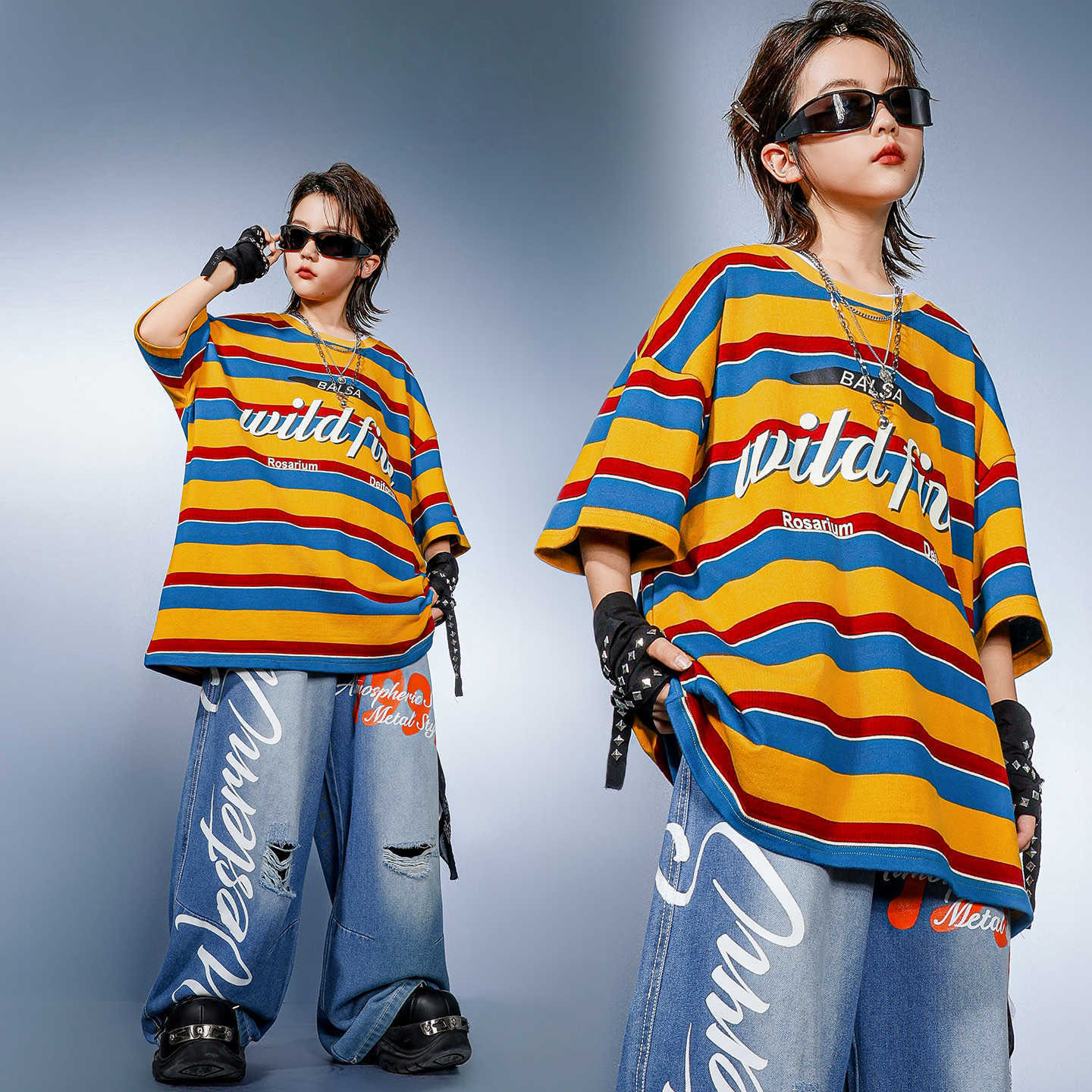 Roupas Hip Hop para Crianças,  - Distressed Jean Rip avaliação e preço