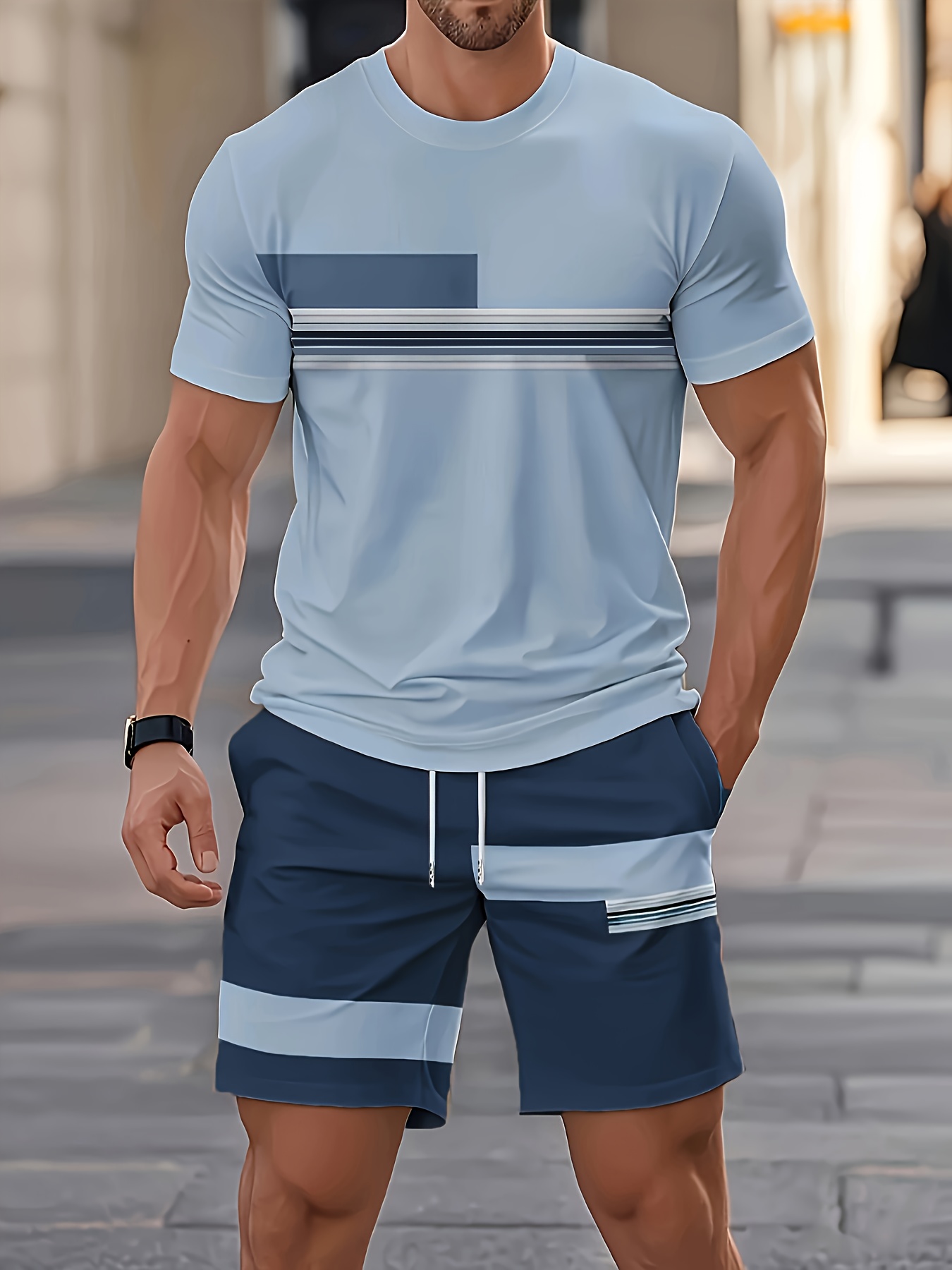 Conjuntos masculinos de verão, - Street Fashion Outfit avaliação e preço