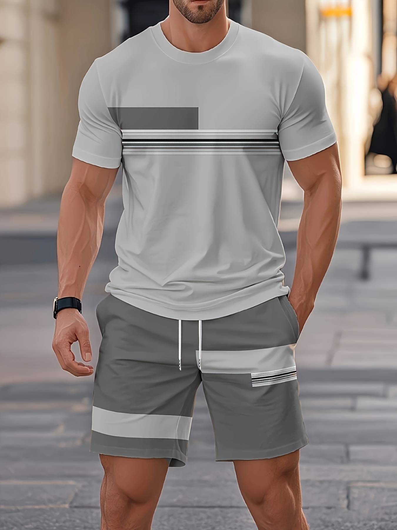 Conjuntos masculinos de verão, - Street Fashion Outfit avaliação e preço
