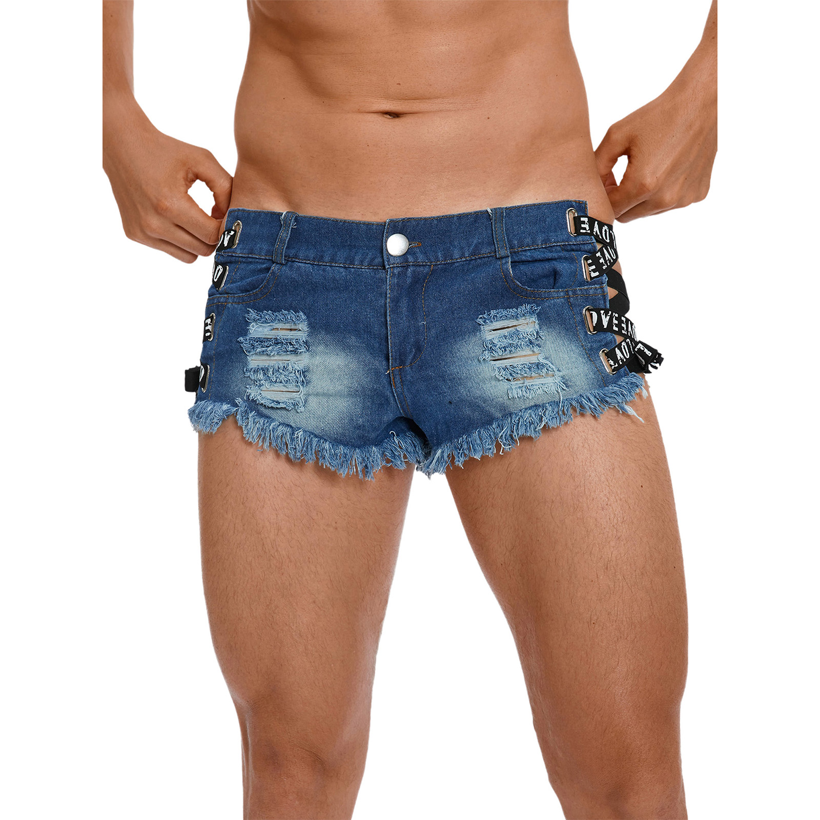 Shorts Jeans Masculinos Rasgad - Distressed Jean Rip avaliação e preço