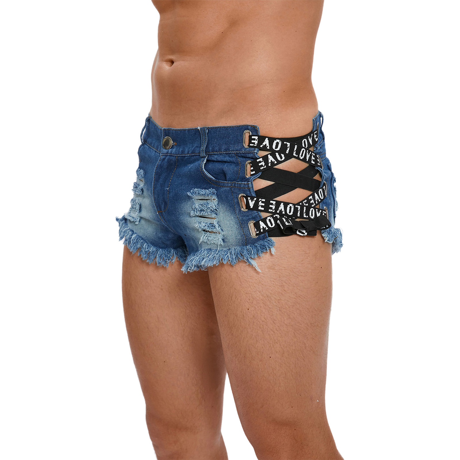 Shorts Jeans Masculinos Rasgad - Distressed Jean Rip avaliação e preço