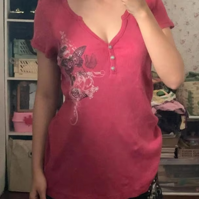 Camiseta Retrô Casual com Esta - Asian Street Fashion Girls avaliação e preço