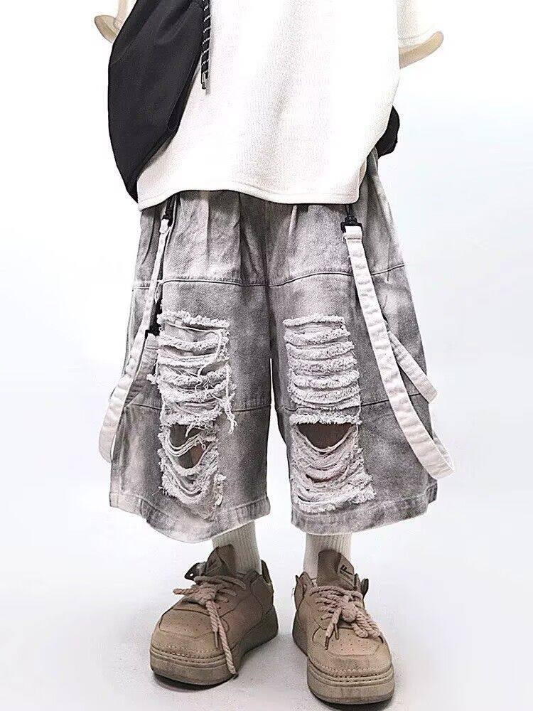 Jeans Rasgados Retro Hip-hop M - Street Fashion Style Male avaliação e preço